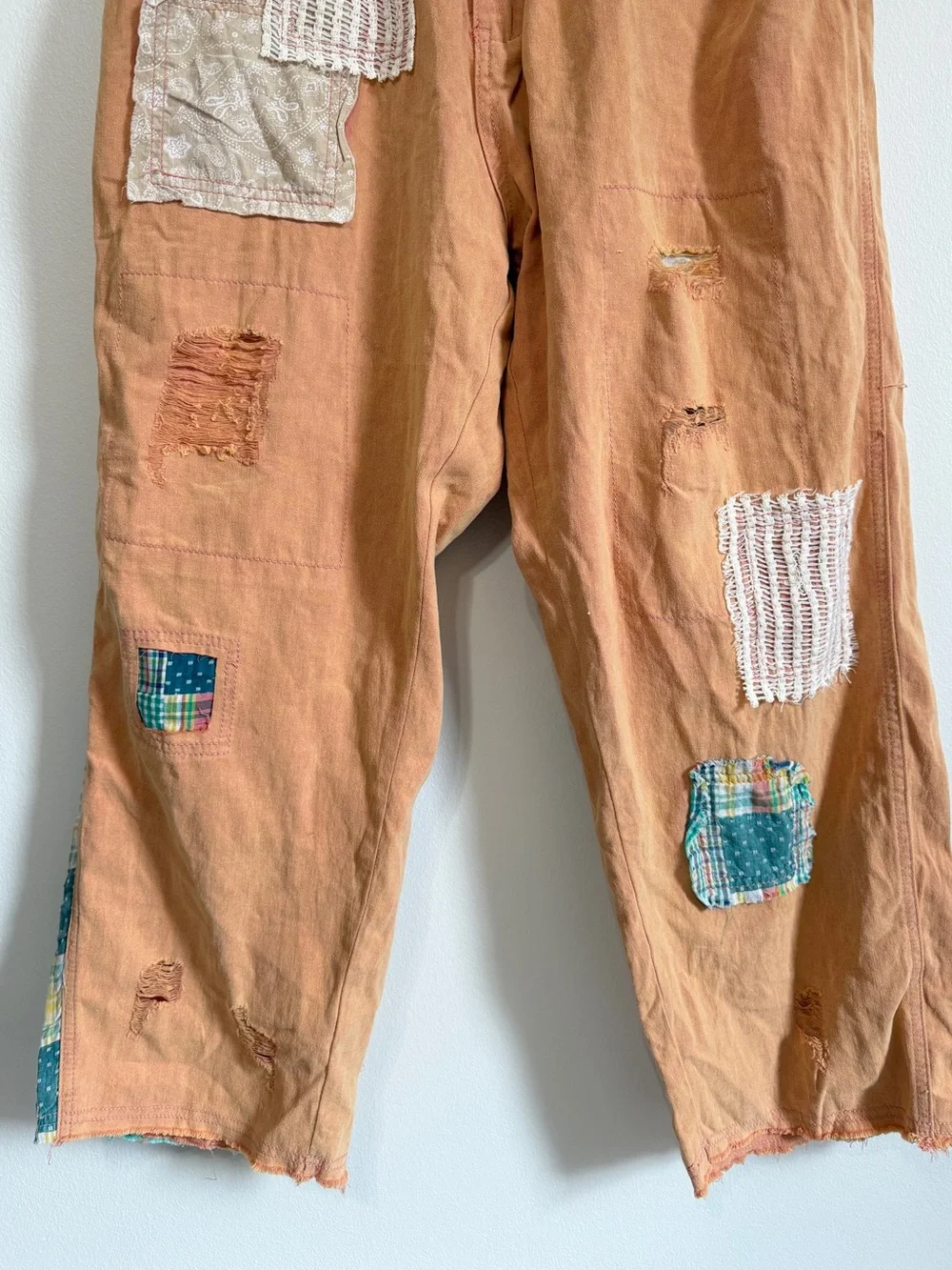 POL Patchwork Boho Pants Size Large Cotton Comfy Lightweight Summer Beach